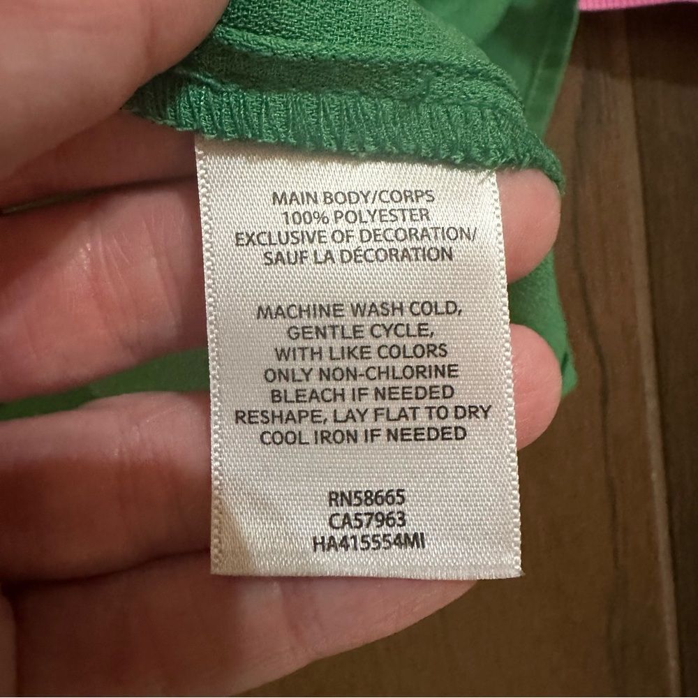 Halogen Green Solid Ruffle Triangle V Neck Adjustable Tank Top Large - Picture 6 of 10